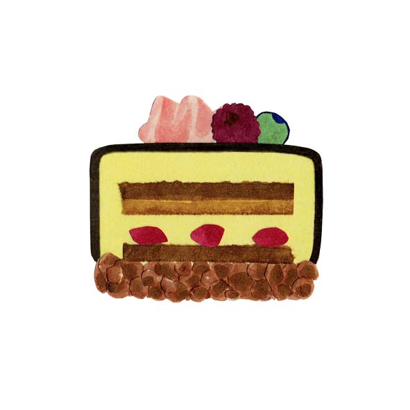 ケーキの切り絵イラスト