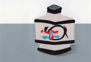 河井寛次郎の壺のシンプルな切り絵イラスト