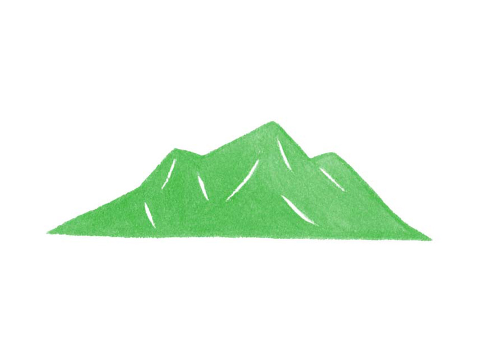 山の水彩イラスト