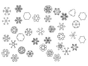 雪の結晶のドローイングイラスト