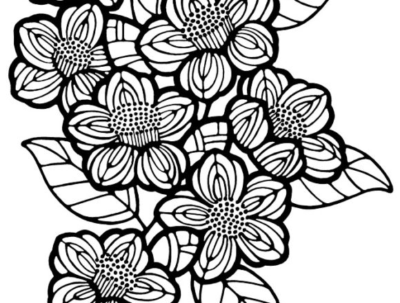 モノトーンの椿の花イラスト