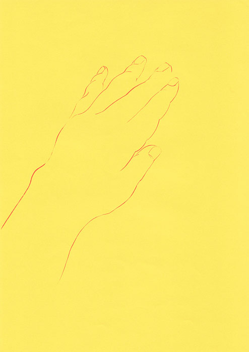 線画で描いた人の手のイラスト