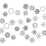 雪の結晶のドローイングイラスト
