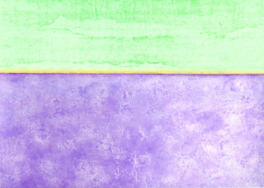 水彩で描いたラベンダー畑の風景