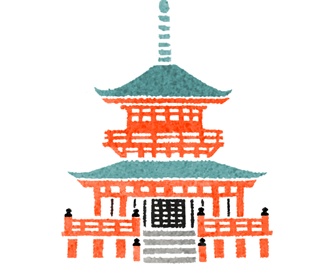 雑誌ananの開運行動学特集の京都奈良の和風イラスト